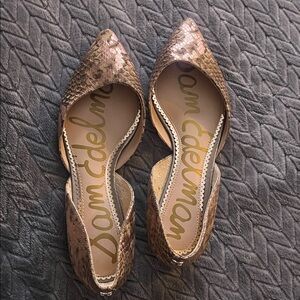 Sam Edelman Rodney Tan Snake Print Flats size 7.5